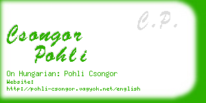 csongor pohli business card